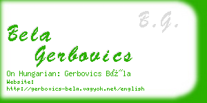 bela gerbovics business card